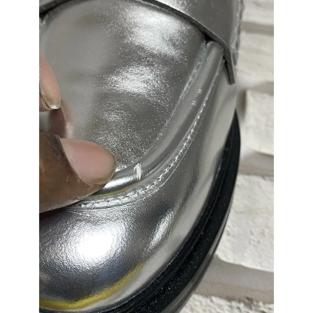 Madewell The Vernon Loafer in Silver Slip On Comfortable Women's Size‎ 8.5